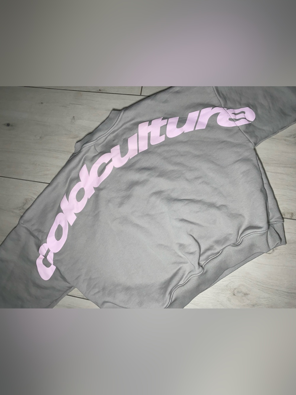 Grey and Pink Graphic Sweatshirt Jacket